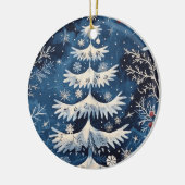 Blue White Christmas Tree Holiday Ornament (Links)