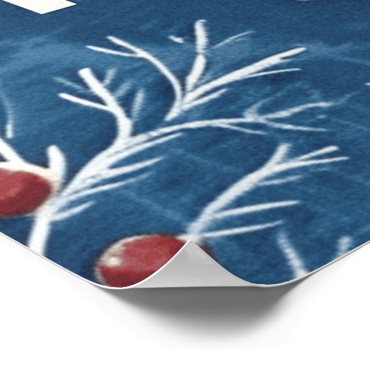 Blue White Christmas Tree Holiday Poster (Hoek)