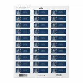 Blue White Christmas Tree Holiday Retouradres Etiket (Full Sheet)