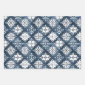 Blue White Christmas Trees Deer Inpakpapier Vel (Voorkant 3)