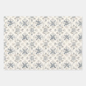 Blue White Christmas Trees Deer Inpakpapier Vel (Voorkant 2)