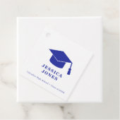 Blue & White Classic Graduation Cap Klasse van 202 Bedankjes Labels (In situ)