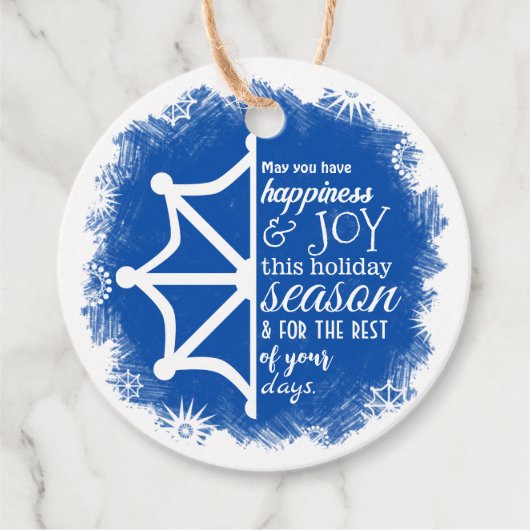Blue White Company Logo met kerstcadeaus Label (Voorkant)