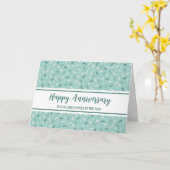 Blue White Confetti Employee Jubileum Card Kaart (Gele Bloem)