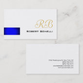 Blue White Consultant Monogram Visitekaartje (Voorkant / Achterkant)