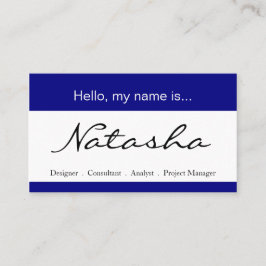 Blue & White Corporate Name Tag - Visitekaartje