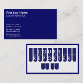 Blue White court reporter op maat van visitekaartj Visitekaartje (Voorkant / Achterkant)