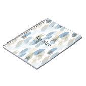 Blue White Cream Abstract Notitieboek (Linkerzijde)