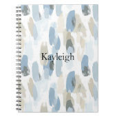 Blue White Cream Abstract Notitieboek (Voorkant)