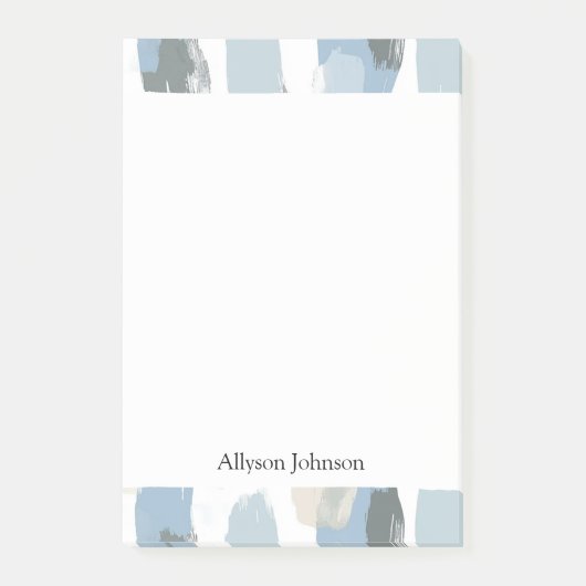 Blue White Cream Abstract Post-it® Notes (Voorkant)