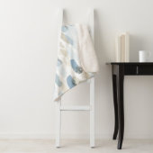 Blue White Cream Abstract Sherpa Deken (In situ)