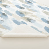 Blue White Cream Abstract Sherpa Deken (3/4)
