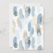 Blue White Cream Abstract Verjaardag Kaart (Achterkant)