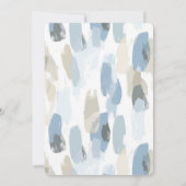 Blue White Cream Abstract Vrijgezellenfeest Kaart (Achterkant)