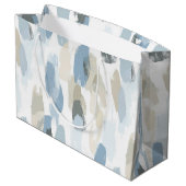 Blue White Cream Abstracte bruiloft Groot Cadeauzakje (Achterkant Gekanteld)