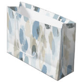 Blue White Cream Abstracte bruiloft Groot Cadeauzakje (Voorkant Gekanteld)