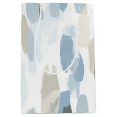 Blue White Cream Abstracte bruiloft Medium Cadeauzakje (Voorkant)