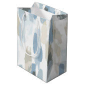 Blue White Cream Abstracte bruiloft Medium Cadeauzakje (Achterkant Gekanteld)