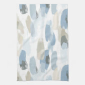 Blue White Cream Abstracte bruiloft Theedoek (Verticaal)