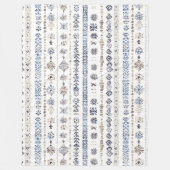 Blue White Cream Stripes Christmas Fleece Deken (Voorkant)