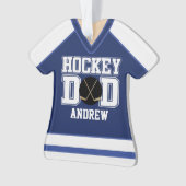 Blue/White Custom Hockey Dad Jersey Ornament (voorkant)