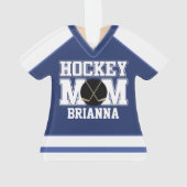 Blue/White Custom Hockey Mam Jersey Ornament (achterkant)
