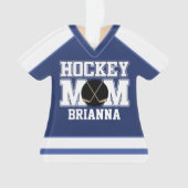 Blue/White Custom Hockey Mam Jersey Ornament (voorkant)