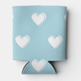Blue White Cute Simple Heart Patroon Blikjeskoeler
