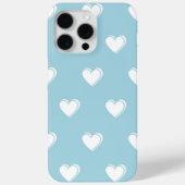 Blue White Cute Simple Heart Patroon Case-Mate iPhone Case (Achterkant)