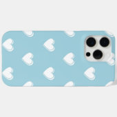 Blue White Cute Simple Heart Patroon Case-Mate iPhone Case (Achterkant (horizontaal))