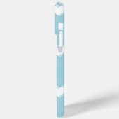 Blue White Cute Simple Heart Patroon Case-Mate iPhone Case (Achterkant / Links)