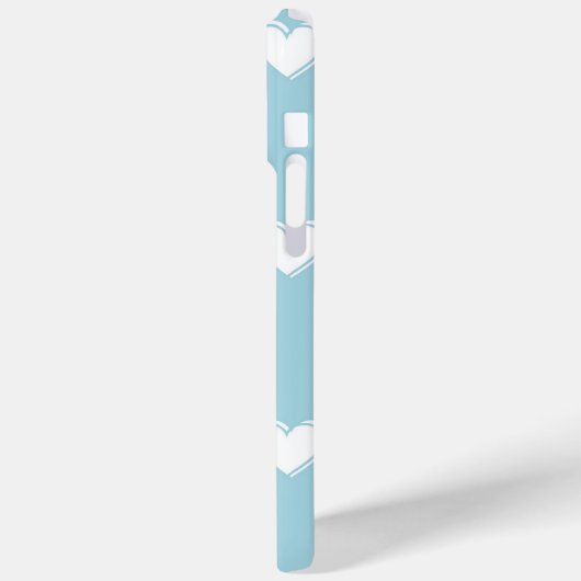 Blue White Cute Simple Heart Patroon Case-Mate iPhone Case (Achterkant / Links)