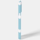 Blue White Cute Simple Heart Patroon Case-Mate iPhone Case (Achterkant / Rechts)