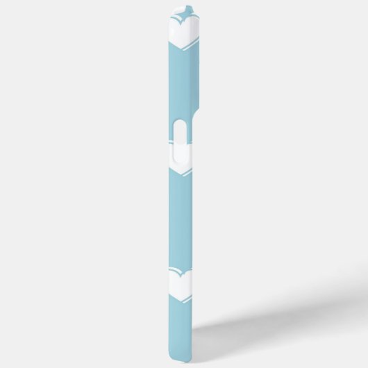 Blue White Cute Simple Heart Patroon Case-Mate iPhone Case (Achterkant / Rechts)