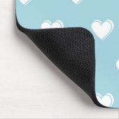 Blue White Cute Simple Heart Patroon Muismat (Hoek)