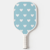 Blue White Cute Simple Heart Patroon Pickleball Paddle (Voorkant)