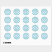 Blue White Cute Simple Heart Patroon Ronde Sticker (Vel)