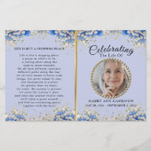 Blue White Daisy Celebration of Life Programme (Voorkant)