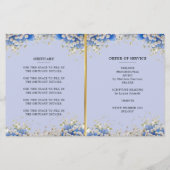 Blue White Daisy Celebration of Life Programme (Achterkant)