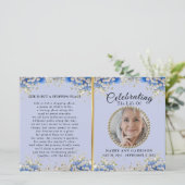 Blue White Daisy Celebration of Life Programme (Staand voorkant)