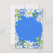 Blue White Daisy Floral Wedding Reception Insert Kaart (Achterkant)