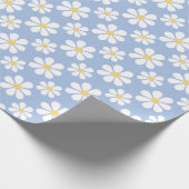 Blue White Daisy Pattern  Cadeaupapier (Hoek)