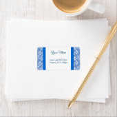 Blue White Damask Editable Address Label (Insitu)