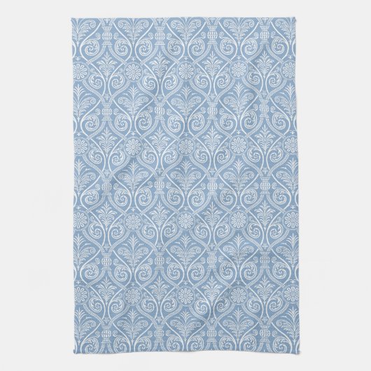 Blue & White Damask Kitchen Towel Theedoek (Verticaal)