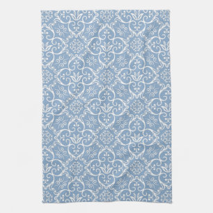 Blue & White Damask Kitchen Towel Theedoek