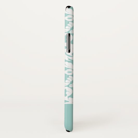 Blue White Damask Monogram Case-Mate iPhone Case (Achterkant / rechts)