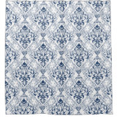 Blue White  Damask Pattern Elegant Douchegordijn (Voorkant)