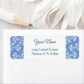 Blue White  Damask Return Address Label (Insitu)