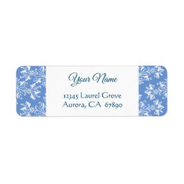 Blue White  Damask Return Address Label