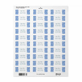 Blue White  Damask Return Address Label (Full Sheet)
